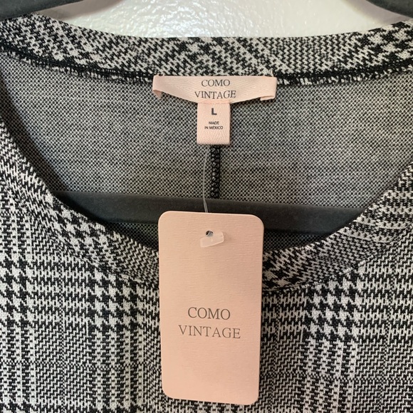 Houndstooth Plaid Dress with Athletic Stripes - Picture 5 of 5